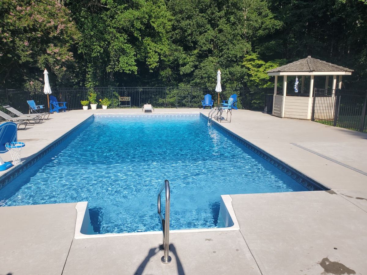 Residential pool with gazebo — Blue Master Pools