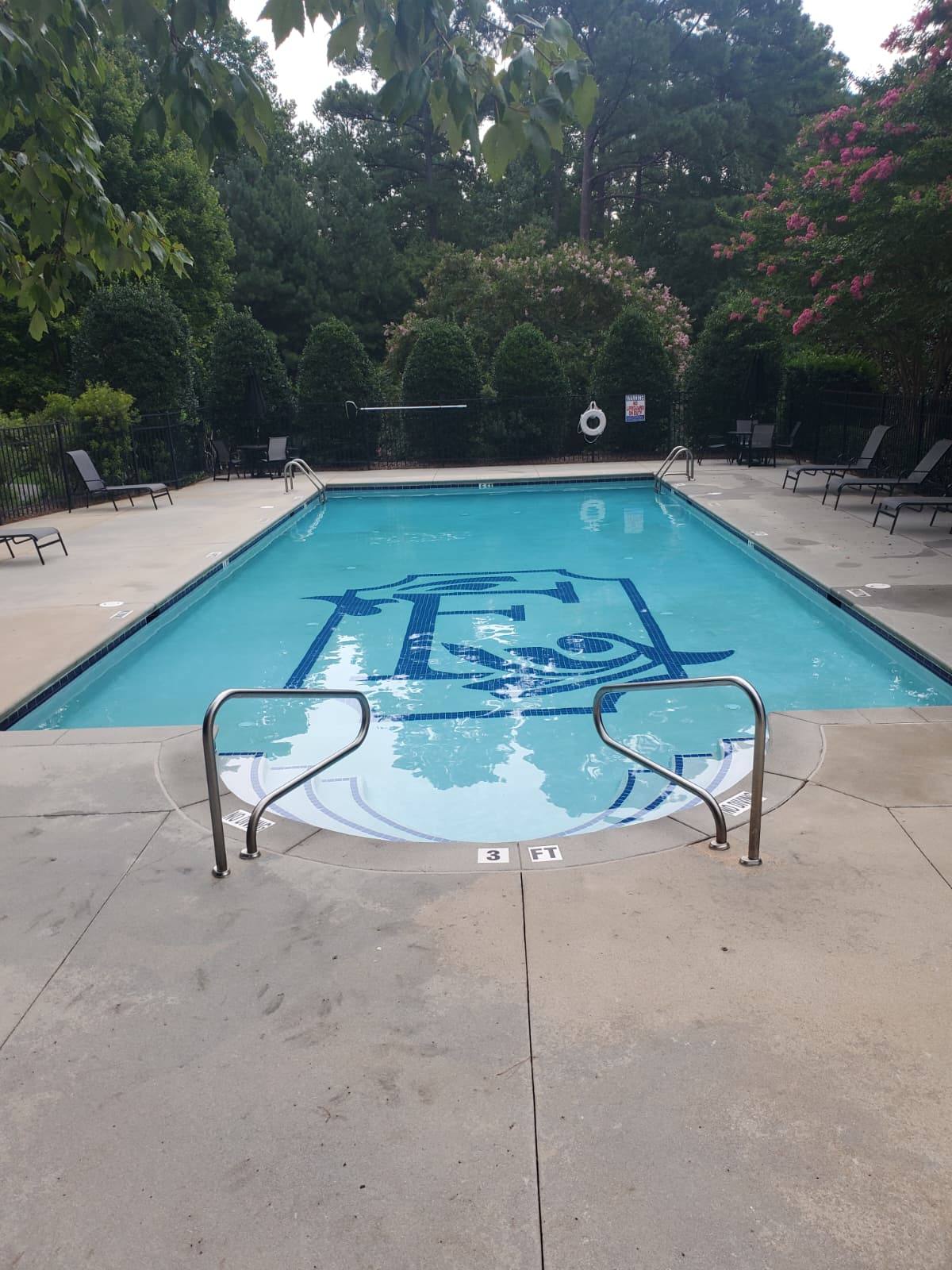 Pool with custom mosaic design — Blue Master Pools